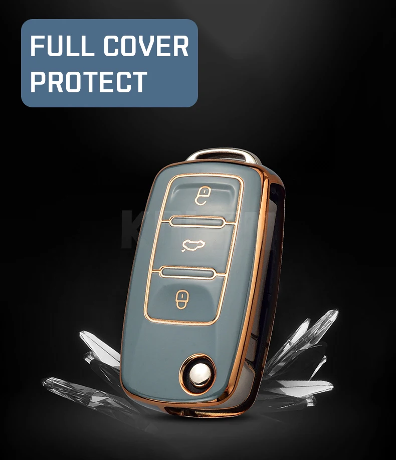 Custodia per chiave auto Shell Fob per VW Volkswagen Golf Polo Tiguan Magotan Passat Seat Leon Altea Ateca Skoda Kodiaq Superb Octavia - H794e50b23daf4cadb4637d4b0e29f333Z