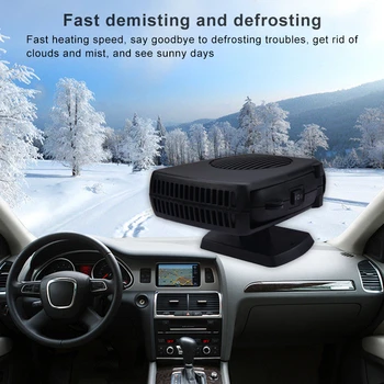 

SPEEDWOW Universal Car Heater Air Cooler Fan Windscreen Demister Defroster Deicing 12V Auto Electric Heater Dryer Heated Fan