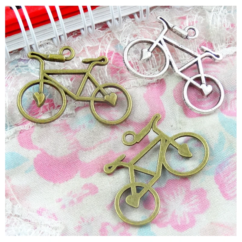 

31*22MM 50pcs Antique Bronze and Antique Silver Plated Bike Charms Pendant:DIY for bracelet necklace