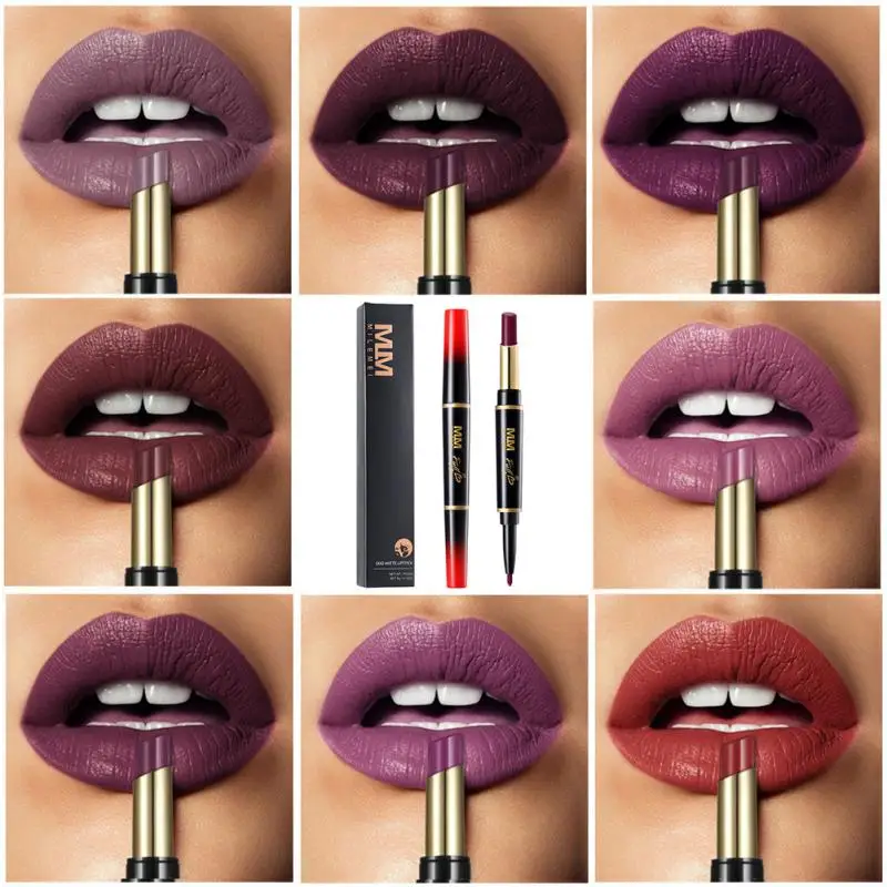

MILEMEI Double Lipstick Pen Long-lasting Lip Liner Waterproof Moisturizing Makeup Contour Cosmetics Red Lip Beauty Sexy Red Gift