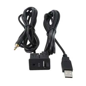 

Car Dash Flush Mount USB Port Panel Auto Boat 3.5mm AUX USB Extension Cable Adapter for Toyota I Meter