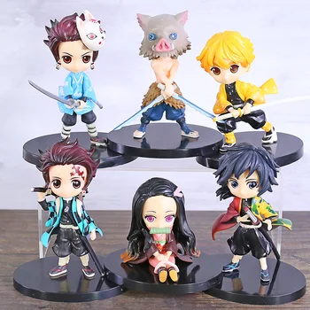 

1pcs Q Posket Demon Slayer Kamado Tanjirou Nezuko Zenitsu Agatsuma Hashibira Inosuke Tomioka Giyuu Q Ver PVC Figure Toy 15cm