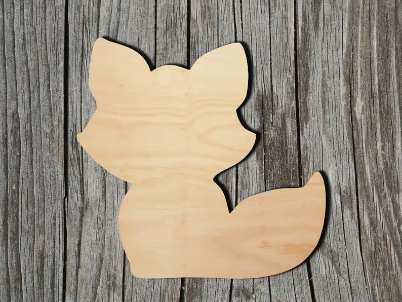 

Wood Cutout Shapes Fox - Wildlife - Multiple Sizes - Laser Cut Unfinished