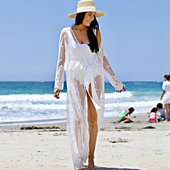 

May Female Beach Plus Size Bikinis 2019 Cover Up Swim For Women Women's Swimsuits Hot New Star Lace Cardigan Sun Proof Swimsuit