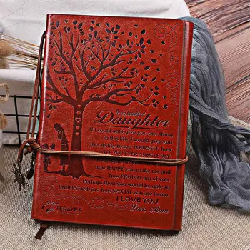 

PU Cover Gift Journal Diary Blank Travel Vintage Loose-Leaf Jotter Notebook Retro Writing With String Stationery Notepad