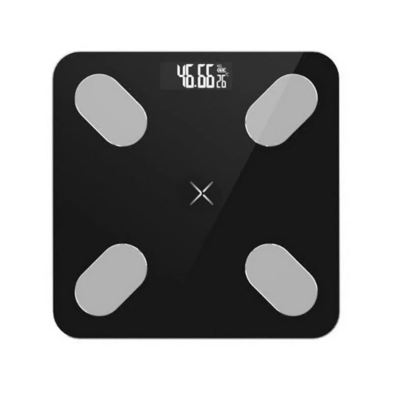 Black Весы для ванной, напольные, цифровые весы для жировых отложений, Bluetooth, электронные, мини, умные, ИМТ, анализатор состава, весы - Цвет: Black