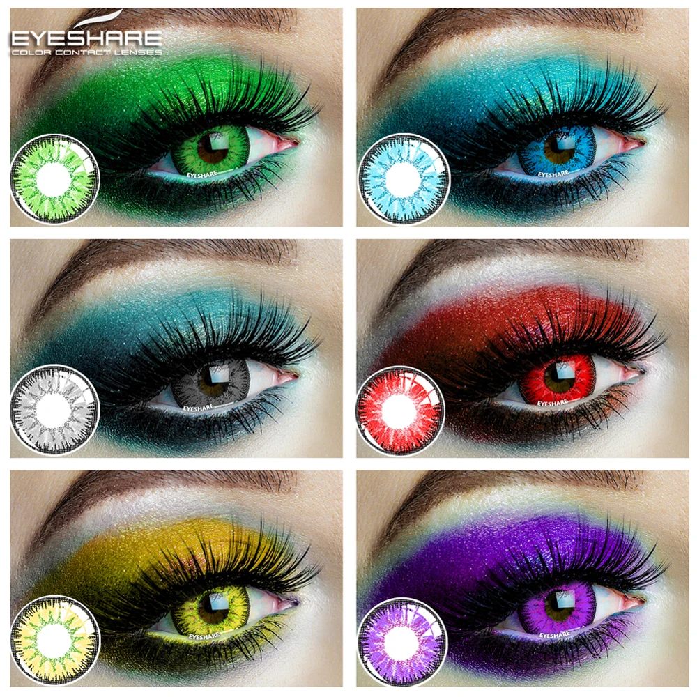 EYESHARE-lentillas coloridas para Halloween, 1 par de lentillas de disfraz, cosmético para ojos