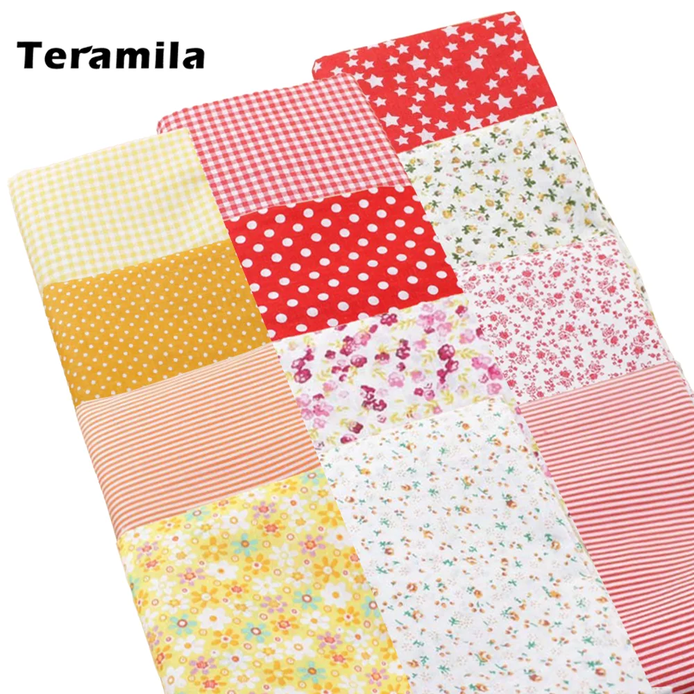 Teramila, 7 шт./лот, 50x50 см, рукоделие, набивная хлопковая ткань ручной работы, ткань для шитья, для рукоделия, Лоскутная Ткань для кукол