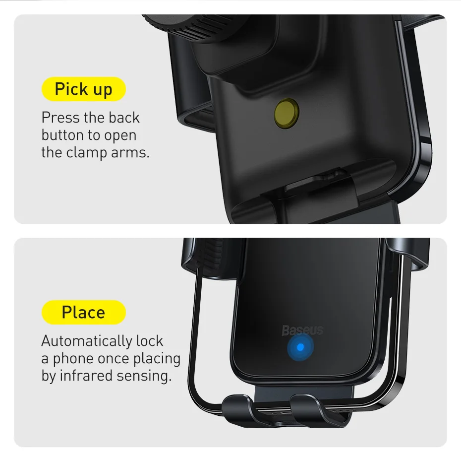 Baseus Bicycle Phone Holder Solar Power Electric Sensor Motorcycle Mobile Cellphone Stand GPS Mount For iPhone Samsung XIAOMI wireless charging stand for iphone and apple watch