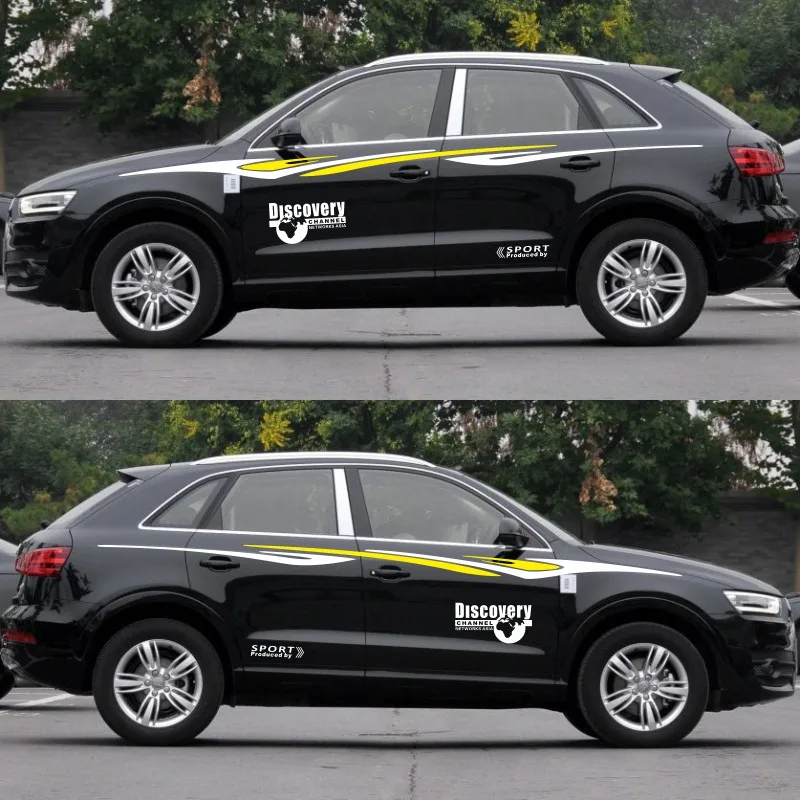 Автомобильный Стайлинг, Спортивная Автомобильная наклейка для Audi A1 A3, Дискавери, Спортивная наклейка, боковая дверь, хвост, Декоративная Виниловая наклейка