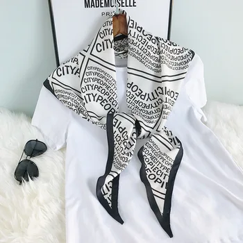 

2020 New Four Seasons Rhombic Silk Scarf Fashion Casual Long Scarf Shawl Charm Lace Decorate Multi-functional Scarf For Women