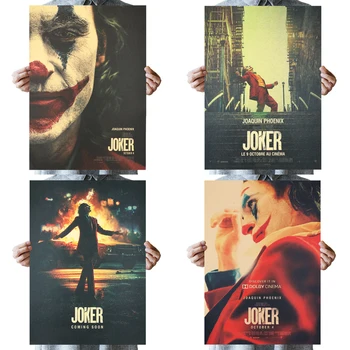 

DLKKLB The Joker DC Movie Batman Superhero Clown Poster Vintage 51X36cm Kraft Paper Wall Sticker Home Decorative Painting