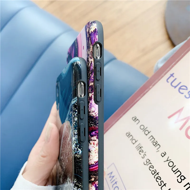 Цветной гранитный мраморный мягкий чехол для телефона iphone 11 чехол для iphone X Xr XS Max 8 plus 6 6s 7 iphone 11 pro Max fundas