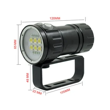 

Professional 28800LM L2 Dive Flashlight Underwater Scuba Video Light Waterproof Diving Torch With 18650 Battery+Charger