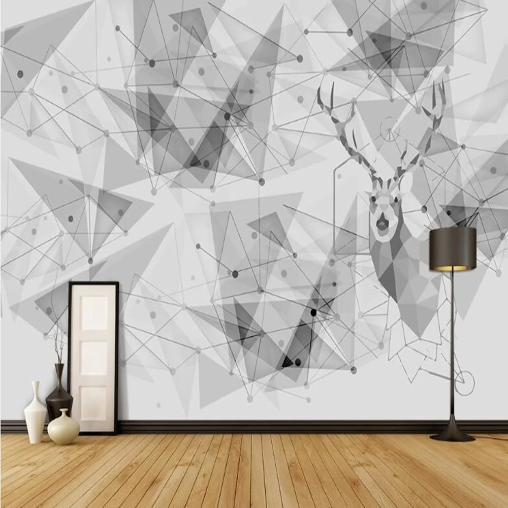

milofi custom 3D abstract geometric lines Elk background wallpaper mural