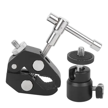 

Aluminium Alloy Small Ballhead Video Camera Clamp Screw 3/8'' 1/4'' for Flashlight Tripod LCD/DV Monitor LED Light