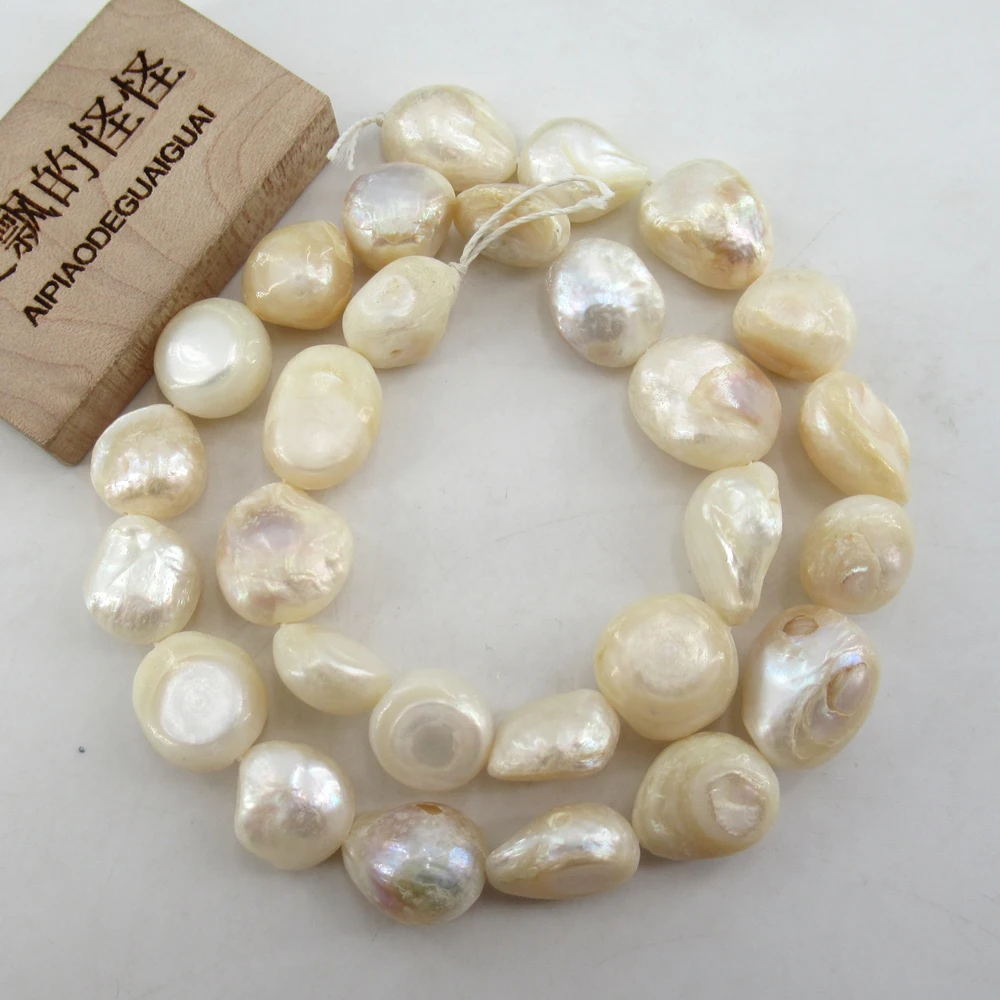 APDGG Wholesale 5 Strands Big Natural Tooth White Shell  Pearl Beads 15'' Loose Beads Jewelry Making DIY