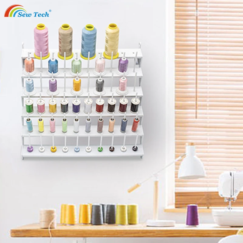 Sew Tech 60 Spool Cone Thread Rack Holder Plastic Stand Wall Mount Embroidery  Organizer Storage for Sewing Quiting Hair Braid