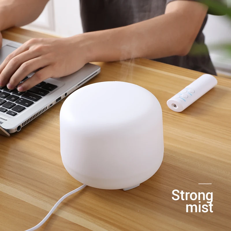 KBAYBO 300ML Electric Ultrasonic Air Humidifier USB Aromatherapy Essential Oil Aroma Diffuser with Remote Control 7 Color Lights