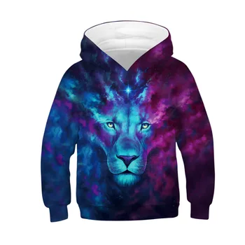 

Big Size 4-14 Years Wolf And Lion 3D Hoodies for Boys Teenagers Oversized Sweatshirt for Boys Kids Sweatshirt Clothes