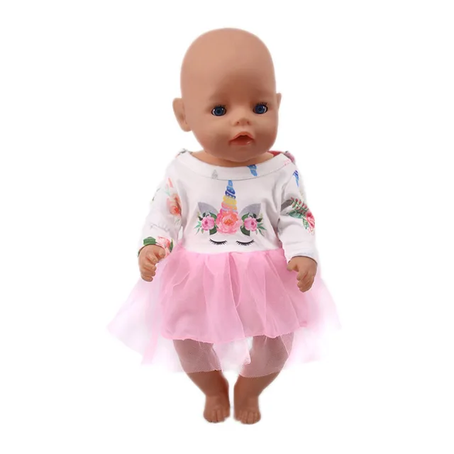  Doll Baby Clothes Unicorn Kitty Dress Fit 18 Inch American&43 CM Reborn New Born Baby Doll OG Girl Doll Russia DIY Gift`s Toy n439