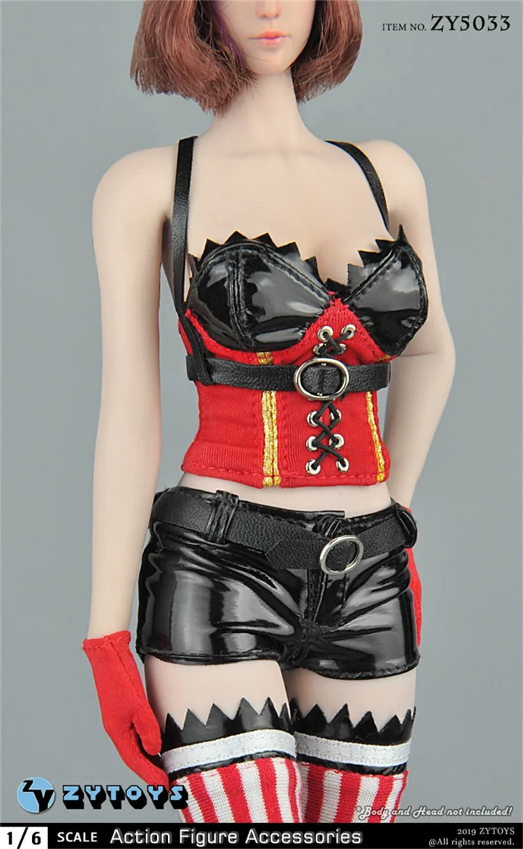 ZYTOYS 1/6 Жан. Барт короткая куртка корсет нижнее белье Пояс шорты чулки ботиночки одежда комплект ZY5033 без головы без тела