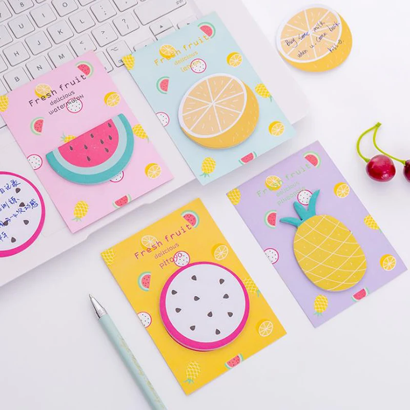 

1 Pcs Fresh Fruits Pineapple Pitaya Watermelon Orange Paper Memo Pads Sticky Notes Notepad Stationery Papeleria School Gifts