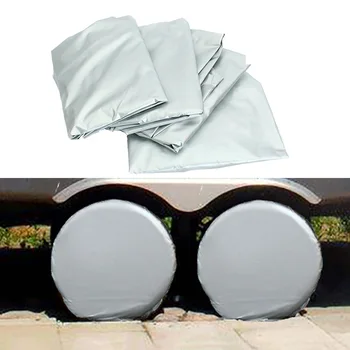 

4pcs Tire Cover Waterproof Coating Dustproof Tire Sun Protectors for RV SUV Cars YA88