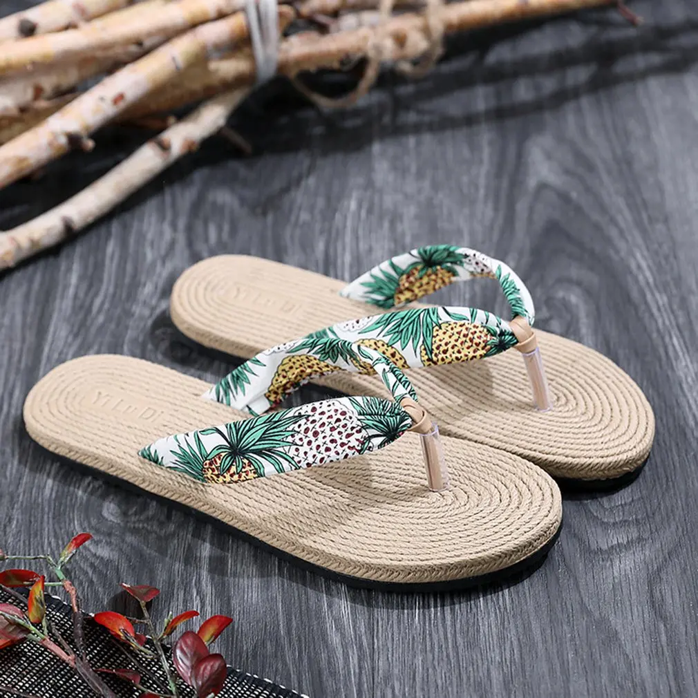 Summer Bohemia Casual Flip Flops Pineapple Flat Shoes 36-40 plus size Comfortable Women Platform Slippers Women Flats Slippers
