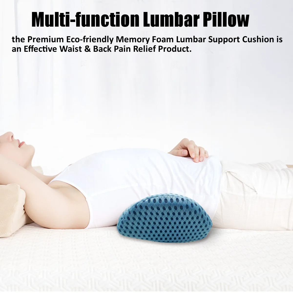 Lumbar Support Pillow For Sleeping Soft Memory Foam Lower Back Support Waist pad Ergonomically designed Memory lumbar pillow