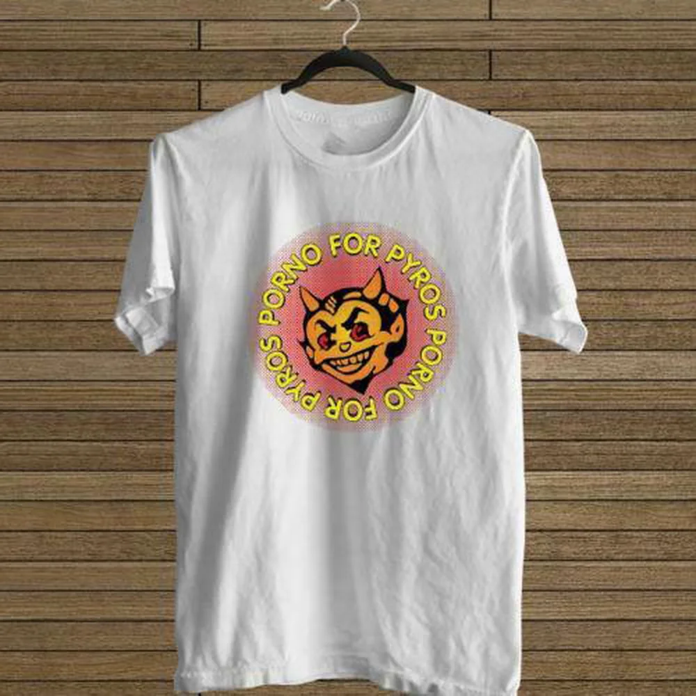 Новинка белая футболка с логотипом PORNO FOR PYROS DEVIL американский размер EM1 хлопковая