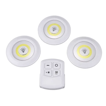 

3pcs Led Night Lights Wireless Led Remote Control Battery Under Cabinet Night Light Wall Lamp Remote Controller Night Lamp