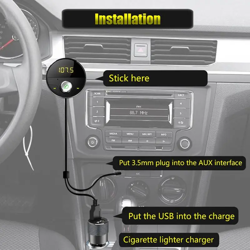 Bluetooth Aux Handsfree автомобильный комплект 3,5 мм Jack аудио Mp3 плеер беспроводной fm-передатчик Авто Громкая связь Usb адаптер