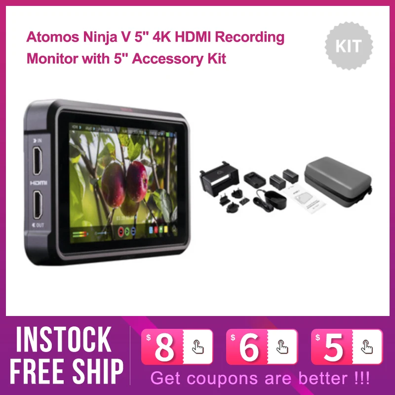 Atomos ниндзя V 5 &quot4K HDMI записывающий монитор с комплектом аксессуаров 5&quot|Мониторы|