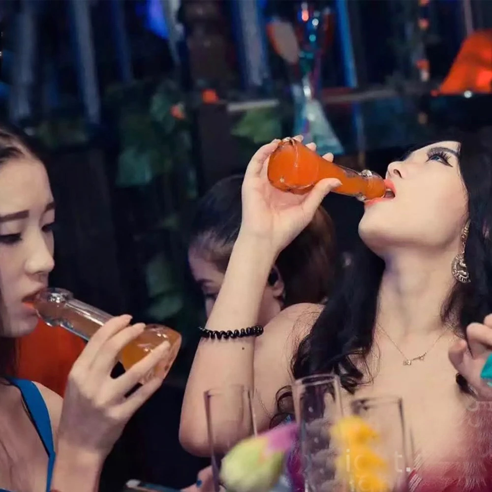 Vicces Érdekes Kreatív Boros Üveg Csésze Nemi Fasz Pénisz Palack Átlátszó Koktélpoharak Otthoni Bár Ktv Parti Dekoráció - Image 2