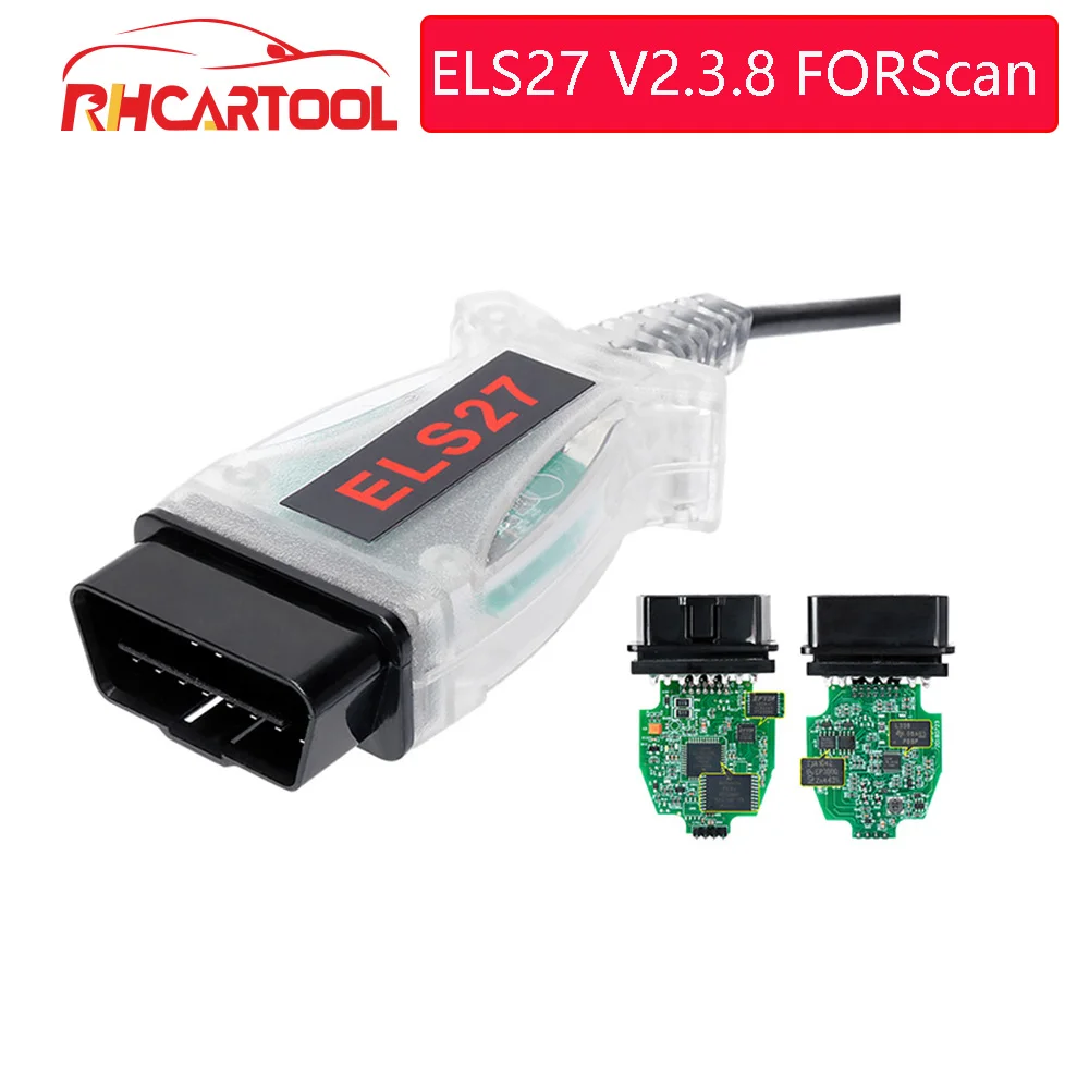 

OBD2 V2.3.8 ELS27 FORScan Green PCB PIC24HJ128GP+FTDI Mircochip Multi-Language Works ELM327&J2534 Pss-Thru For Mazda FoCOM