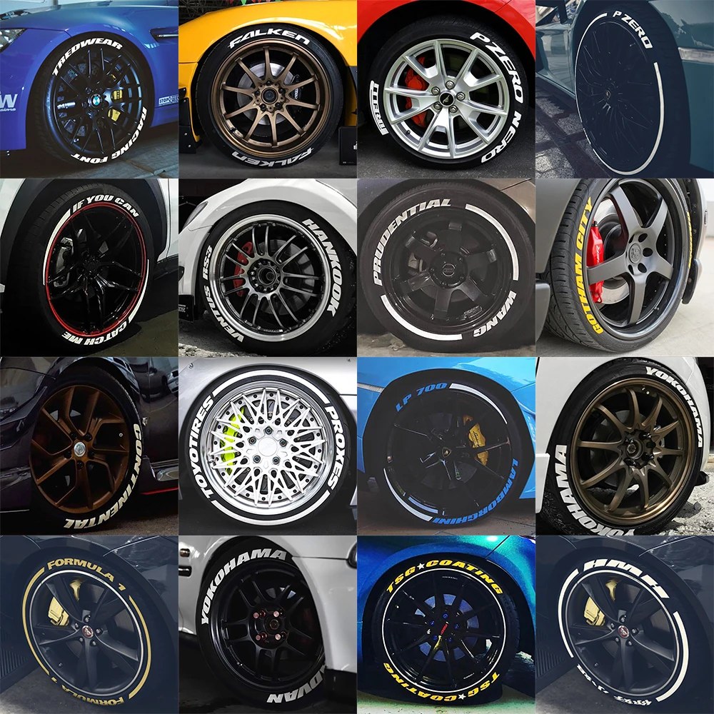  Universal Tire Stickers for Cars Auto Motorcycle Rubber Sticker Car Tuning Decals 3D Logo Styling W