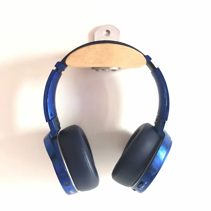 Wall mounted Headphone Rack Wall mounted Headphone Bracket Metal Wood Headphone Stand Internet Cafe Headset Rack Bracket