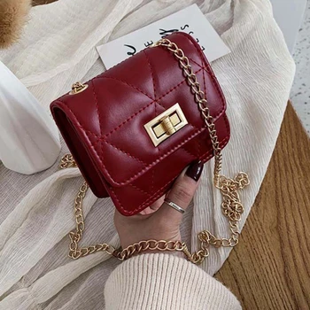 

Vintage Ins Diamond Lattice Chains Flap Bag Ladies Shoulder Soft Evening Clutch Bags Designer Thread Hasp Lock Crossbody Bags