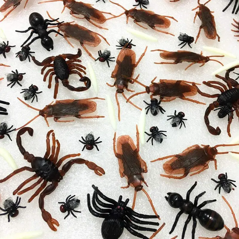 Hot-150pcs реалистичный ошибки Пластик искусственный тараканов Пауки сороконожек скорпионов для Хэллоуина вечерние украшения вечерние пользу