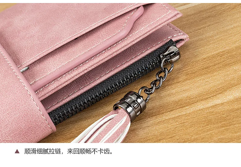 Hot Sale Women Clutch Leather Wallet New Female Tassel Wallet Women Zipper Long Purse Strap Money Bag Purse For Girl Simple