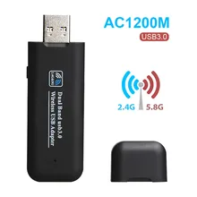 1200 Мбит/с USB3.0 Wifi адаптер AC1200 двухдиапазонный 2,4 ГГц/300 Мбит/с 5 ГГц/867 Мбит/с 802,11 ac/a/b/g/n Wi-Fi ключ