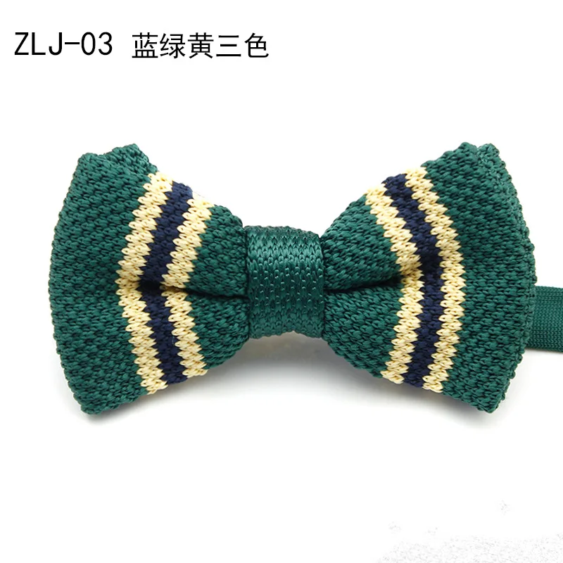 ZJL-03 Hand-made галстуком-бабочкой высокого качества Для мужчин унисекс в Корейском стиле деловой, банкетный жениха Свадебные аксессуары Подарки Классическая вязаная бабочка - Цвет: ZJL-03