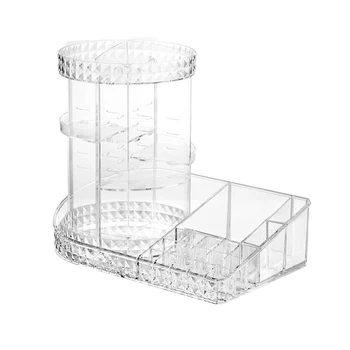 

1pc Makeup Organizer Rotating Premium Acrylic Skincare Perfume Cosmetic Storage Case for Dressing Table Bedroom Bathroom
