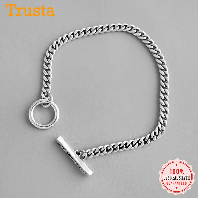 Trustdavis 925 пробы Серебряная Минималистичная цепочка 16 см браслеты для женщин аксессуары для рук серебряные 925 ювелирные изделия DS2273