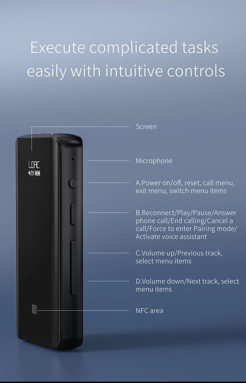 FiiO BTR5 портативный Bluetooth усилитель для наушников CSR8675 AptX HD LDAC USB DAC AAC iPhone Android 3,5 мм 2,5 мм HiFi аудио декодер