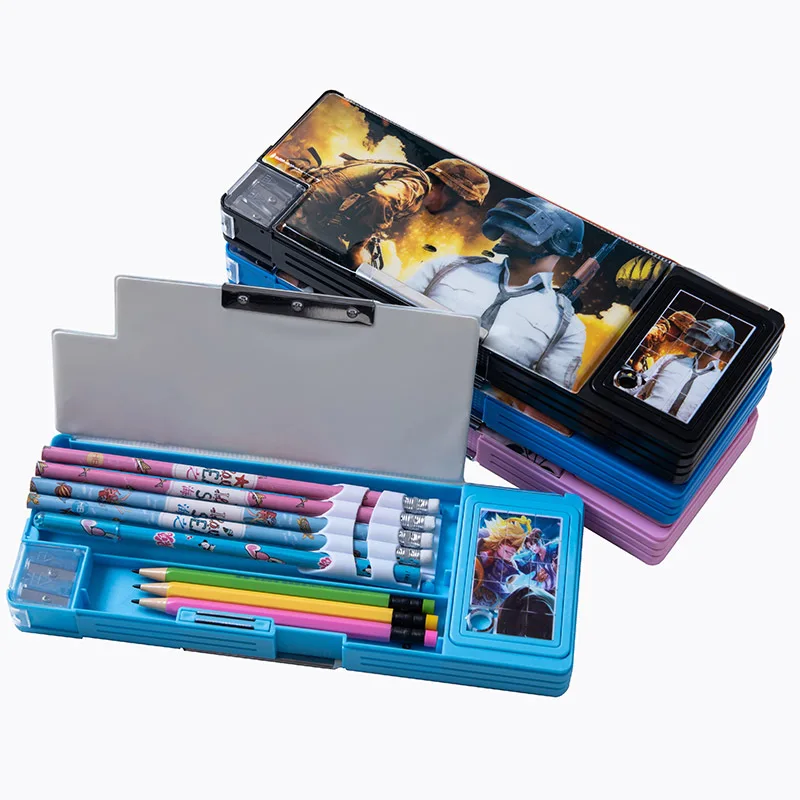 

Large Pencilcase for Boy Anime Pencil Cases Big Kids Cartoon Pencilbox Pen Bag School Stationery Case Box D40