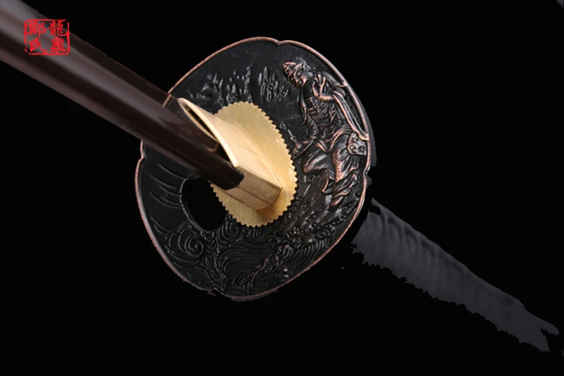 Японский самурайский меч катана Ручная ковка сложенный стальной клинок острый край красный Сая декоративная коллекция ремесло
