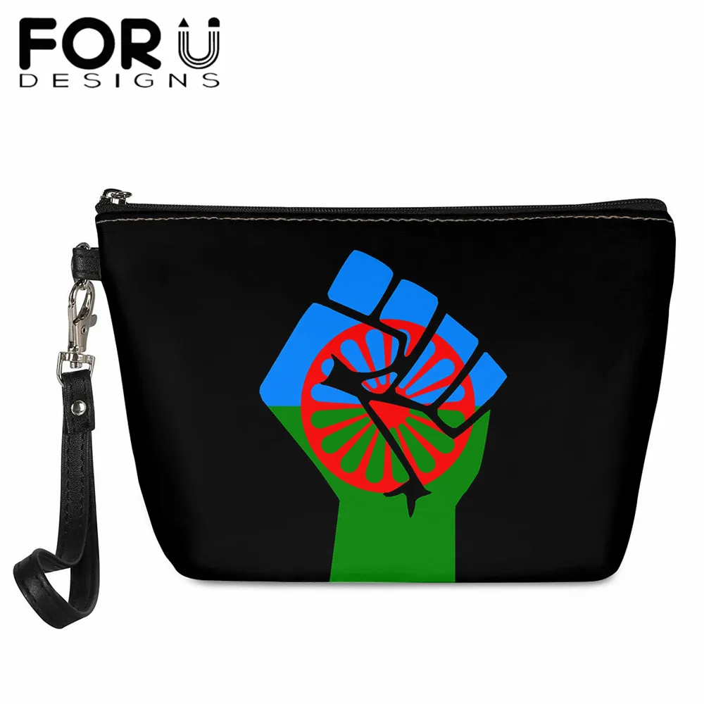 FORUDESIGNS Romany Roma Travellers Flag Women Travel Casual Cosmetic Bag Funny Necessaries Lady Makeup Organizer Big Makeup Case