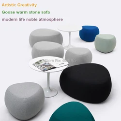 2023 European Artistic Creativity Goose Warm Stone Sofa Set Living Room Cashmere Cloth Furniture Modern Life Noble Atmosphere
